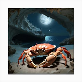 Crab At Night 16 Canvas Print