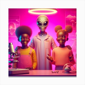 Aliens In The Lab 4 Canvas Print