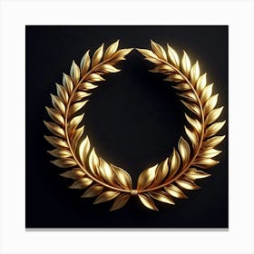 Golden Laurel Wreath Canvas Print