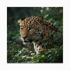 Leopard In The Forest Canvas Print