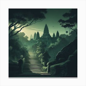 Illustration, Jungle landscape 3 Canvas Print