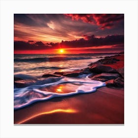 Sunset On The Beach 356 Canvas Print