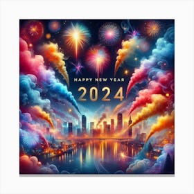 Happy New Year 2024 6 Canvas Print