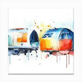 Two Airstream Trailers Canvas Print