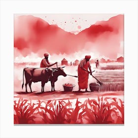 Agrarian Life In India Canvas Print