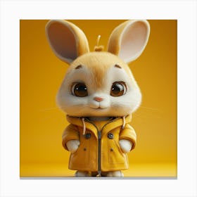 Bunny In Yellow Coat Canvas Print