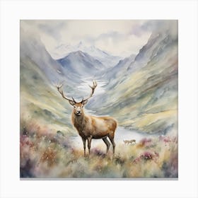 Highland Stag Scotland Rocky Retreat Canvas Print