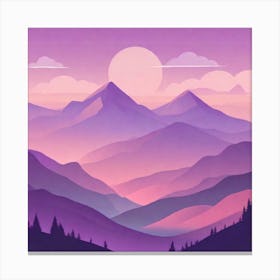 Misty mountains background in purple tone 90 Canvas Print