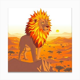 Lion In The Desert 9 Canvas Print