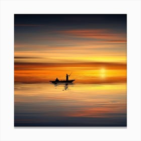 Sunset Fisherman Canvas Print