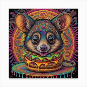 Mouse On A Burger Canvas Print