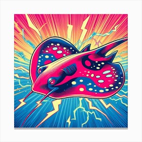 Electric Stingray, Pop Art 2 Canvas Print