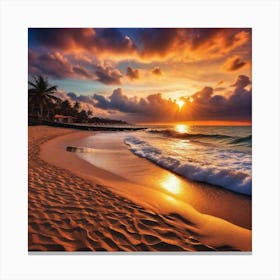 Sunset On The Beach 449 Canvas Print