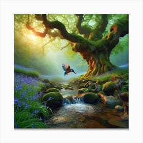 Bird In The Forest Canvas Print