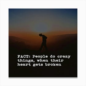 Fact People Do Crazy Things When Their Heart Gets Broken Canvas Print