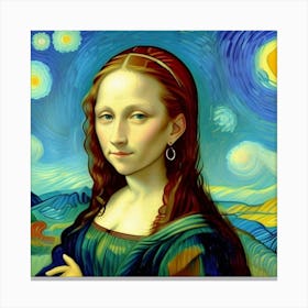 A Youthful Vision of the Iconic Mona Lisa Canvas Print