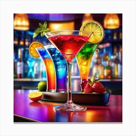 Colorful Drinks In A Bar 2 Canvas Print