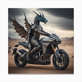 Dragon On Motorcycle 03 Canvas Print