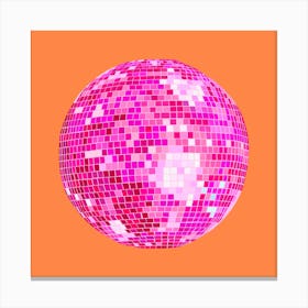 Pink and Orange Disco Ball Canvas Print