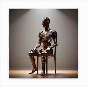 Skeleton Sitting On A Chair 1 Canvas Print