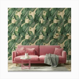 Pink Leaves Jungle Art Vxfj4larqr Ydcmaapatwq Fk 8zgt1rboxadd1ftdlza Canvas Print