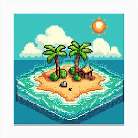 8-bit tropical island 2 Canvas Print