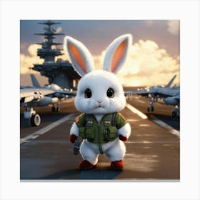 Bunny In Uniform Canvas Print