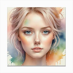 Girl With Blue Eyes 9 Canvas Print