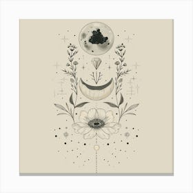 Minimalist Boho Celestial Moon 19 Canvas Print