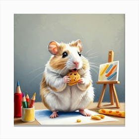 Artist Hamster Canvas Print