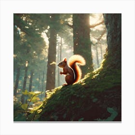 Squirrel In The Forest 84 Canvas Print