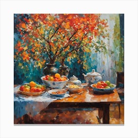 Autumn Table Canvas Print