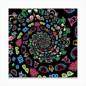 Neon Spiral Canvas Print