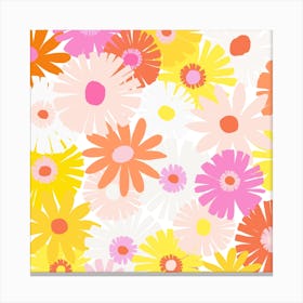 Crepe Paper Flowers In Pink Square Canvas Print