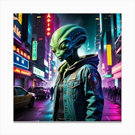 Alien In The City 5 Canvas Print