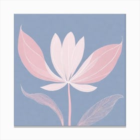 A White And Pink Flower In Minimalist Style Square Composition 687 Canvas Print