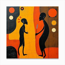 Two Men Talking Canvas Print