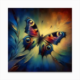 Modern Oil Paint Style Butterfly Canvas Print