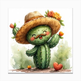 Cute Cactus 1 Canvas Print