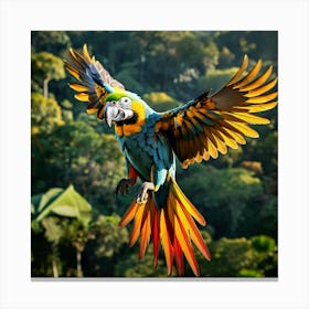 Colorful Parrot In Flight Canvas Print