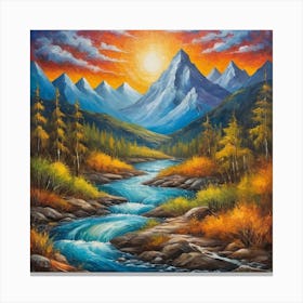 beautiful  view in the mountain Canvas Print