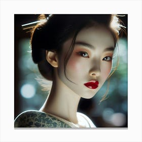 Geisha Creative Illustration Artwork 44 Canvas Print