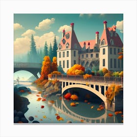 Castle In Autumn Canvas Print