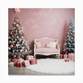 Pink Christmas Tree 2 Canvas Print