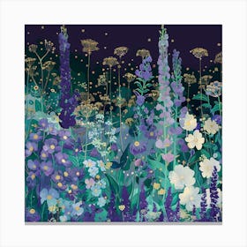 Wildflowers At Night Canvas Print