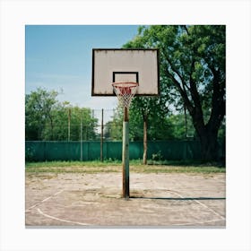 Competition Play Wooden Board Abandoned Recreation Court Background Park Nobody Basket Gr (5) Canvas Print