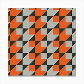 Bauhaus Geometric Orange Canvas Print