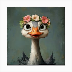 Duck With Flower Crown 1 Leinwandbild