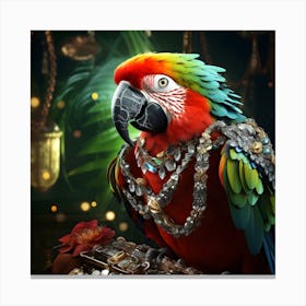 Bejewelled Parrot. The perfect jewels for the perfect parrot Canvas Print