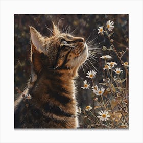 Lena1987 A Watercolor Illustration Of A Cat With Flowers In T 2c38dadc B637 4b91 96d0 5887660cb394 0 Canvas Print